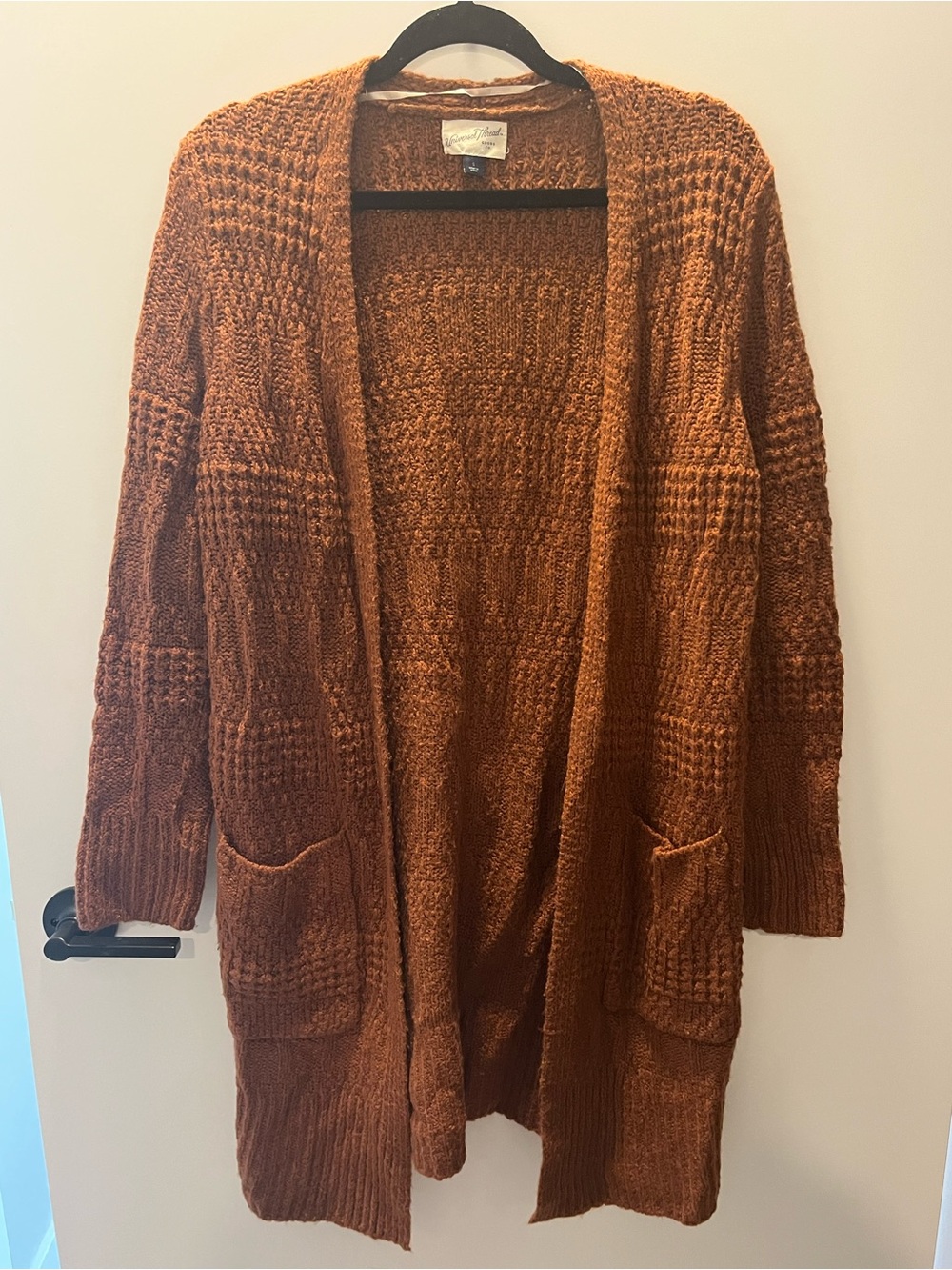 Universal Thread Open-Front Chunky Knit Cardigan - Rust Orange